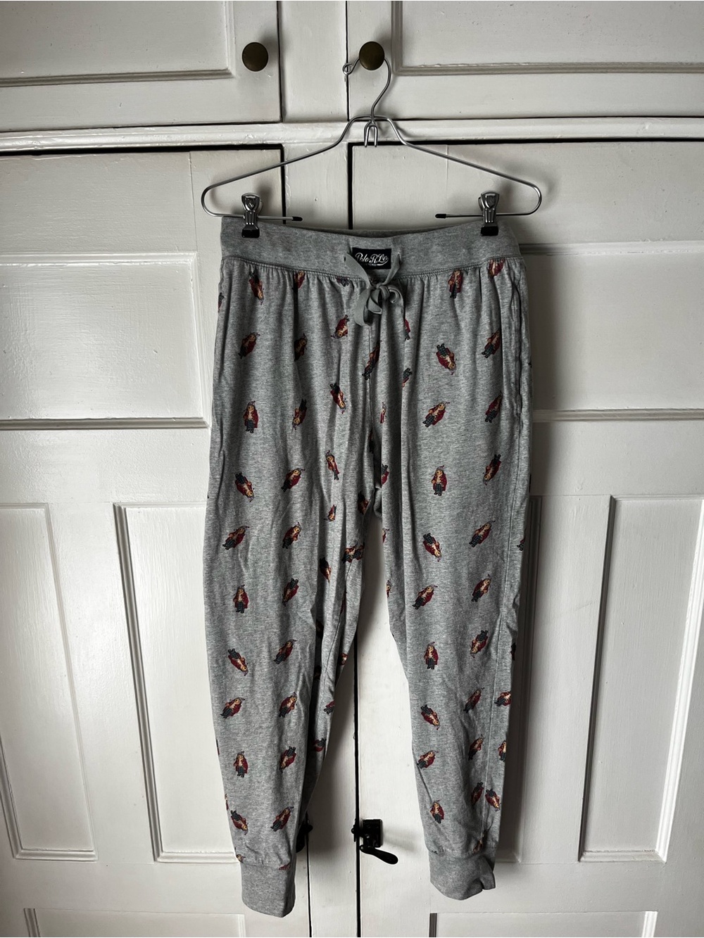 Polo by Ralph Lauren Grey Jogger Pants with Red and Navy Feather Print